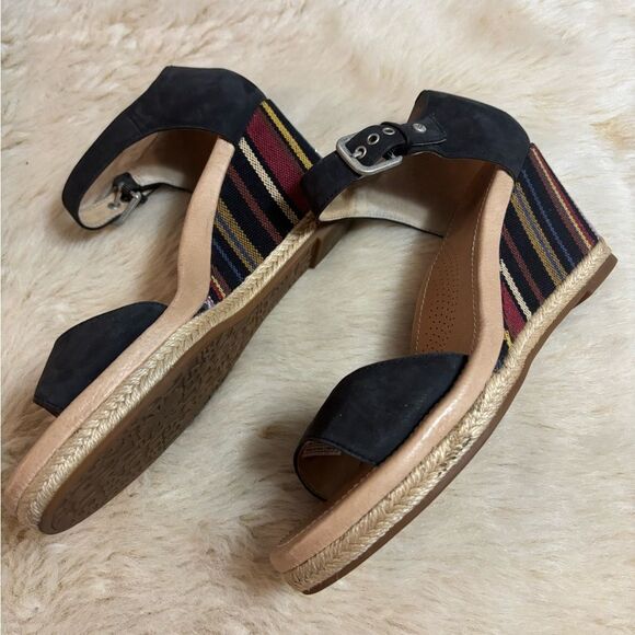 Ugg Black Wedge Sandals with Rainbow Heels - Picture 3 of 8